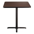National Public Seating Cafe Table, 36w x 36d x 36h, Square Top/X-Base, Mahogany Top, Black Base CT33636XC1MY